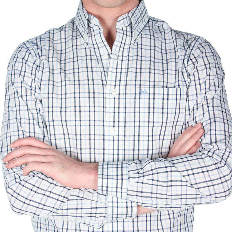 Sport Shirt in Navy and Baby Blue Gingham by Coast - Country Club Prep