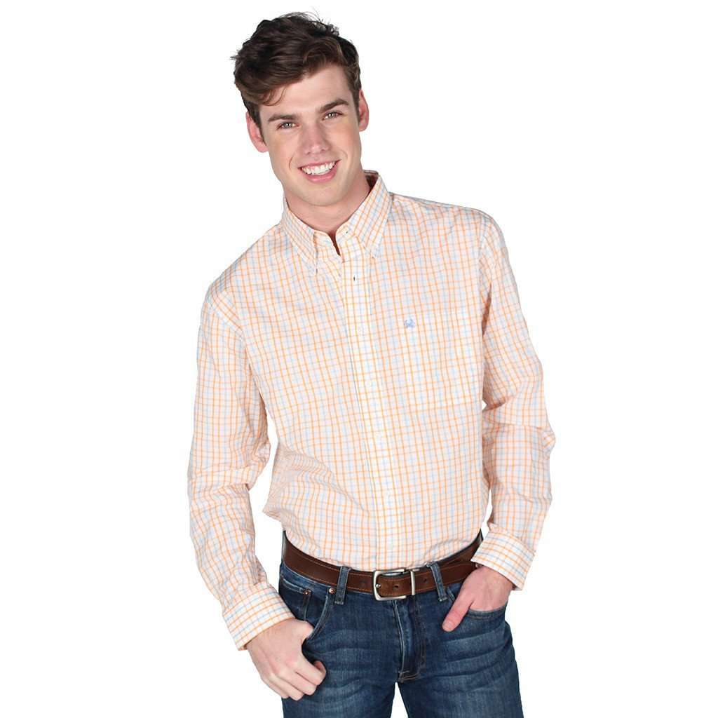 Sport Shirt in Orange and Blue Gingham by Coast - Country Club Prep