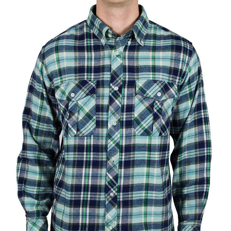 Sportsman Field Flannel Shirt in Blue by Southern Proper - Country Club Prep