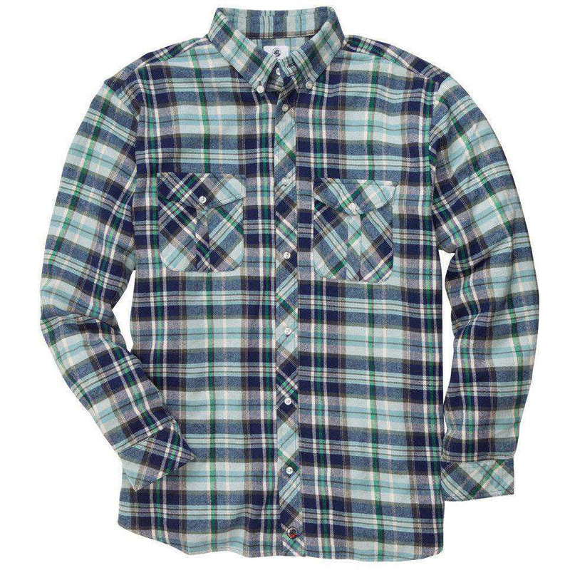 Sportsman Field Flannel Shirt in Blue by Southern Proper - Country Club Prep