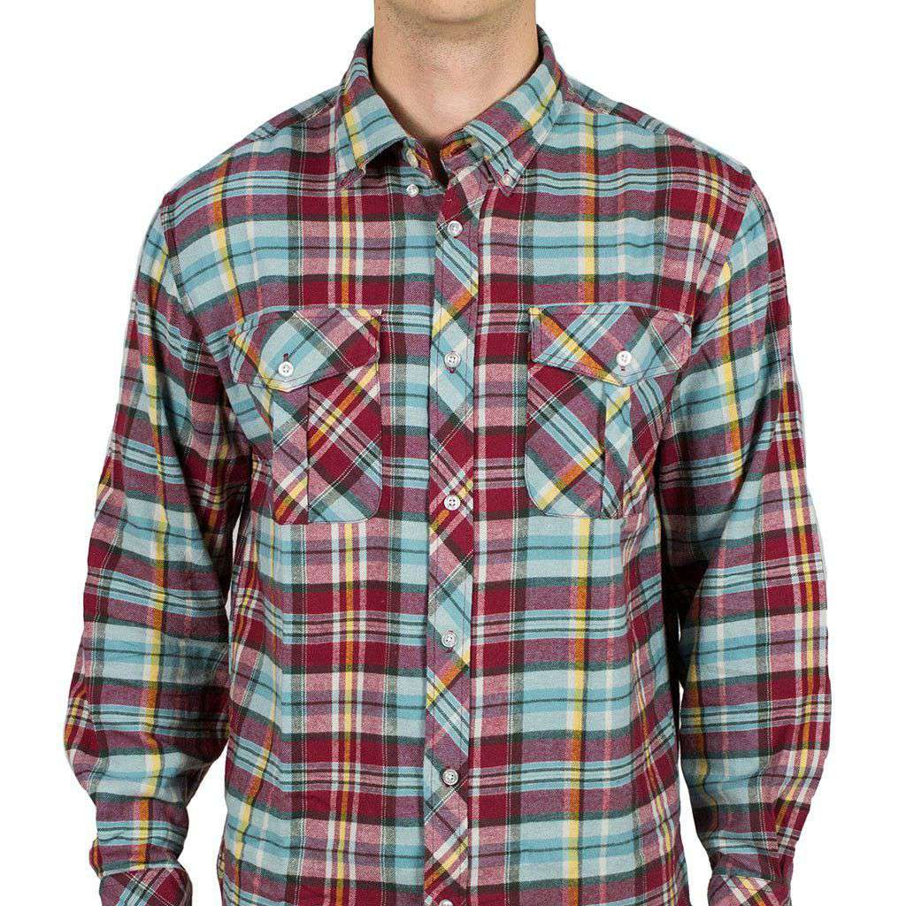 Sportsman Field Flannel Shirt in Red by Southern Proper - Country Club Prep