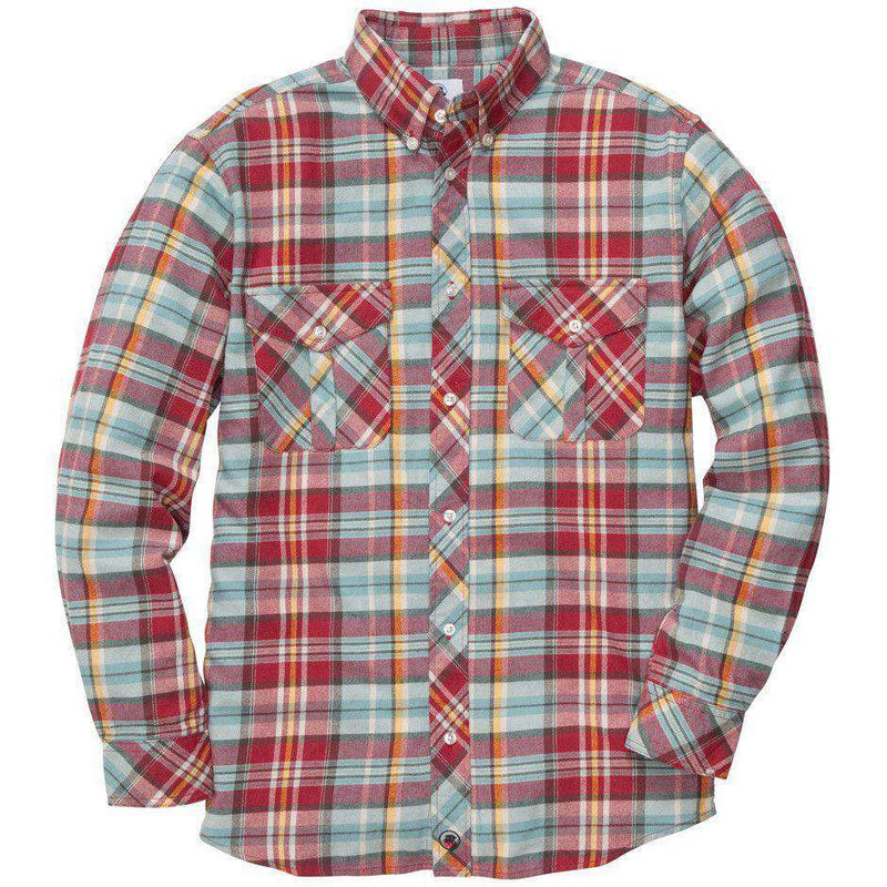 Sportsman Field Flannel Shirt in Red by Southern Proper - Country Club Prep