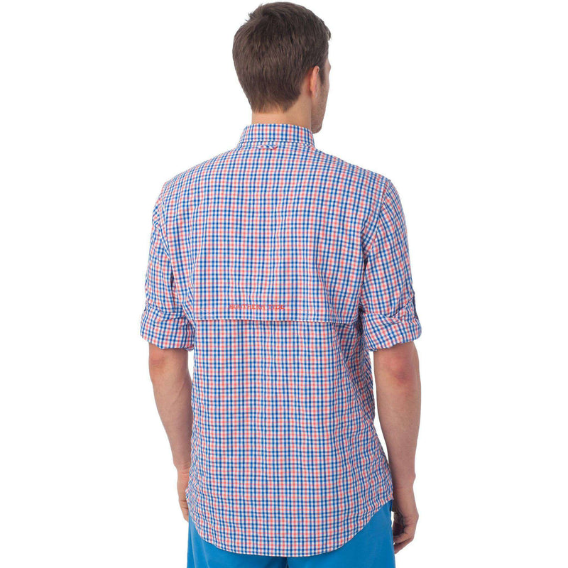 Tarpon Plaid Fishing Shirt in Hot Coral by Southern Tide - Country Club Prep