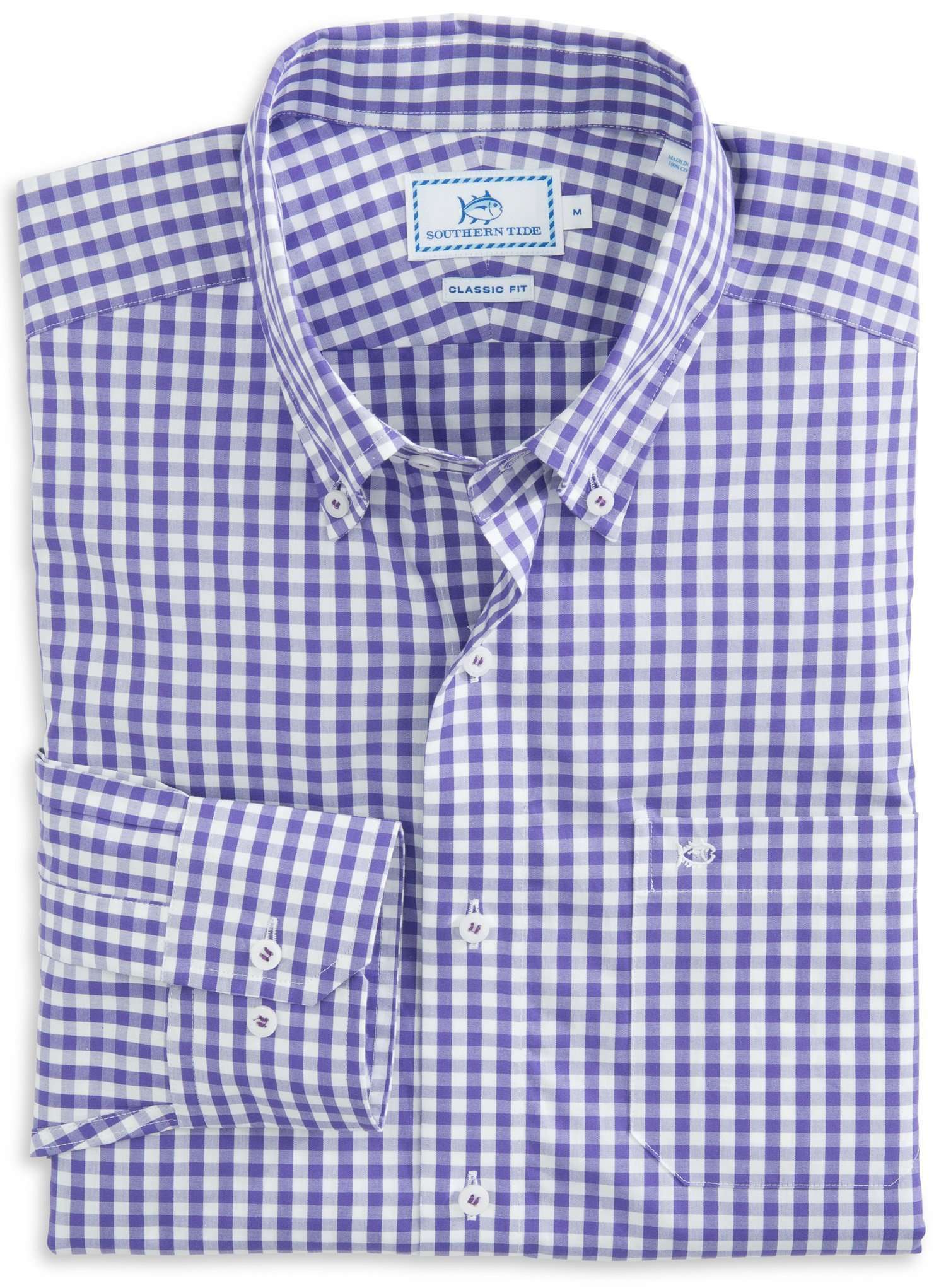 Team Colors Gingham Sport Shirt in Regal Purple by Southern Tide - Country Club Prep