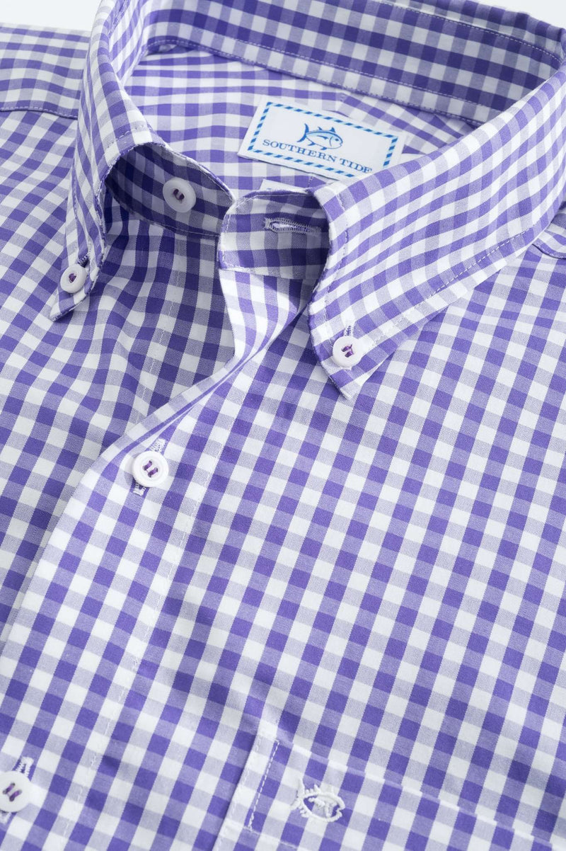 Team Colors Gingham Sport Shirt in Regal Purple by Southern Tide - Country Club Prep