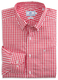 Team Colors Gingham Sport Shirt in Varsity Red by Southern Tide - Country Club Prep