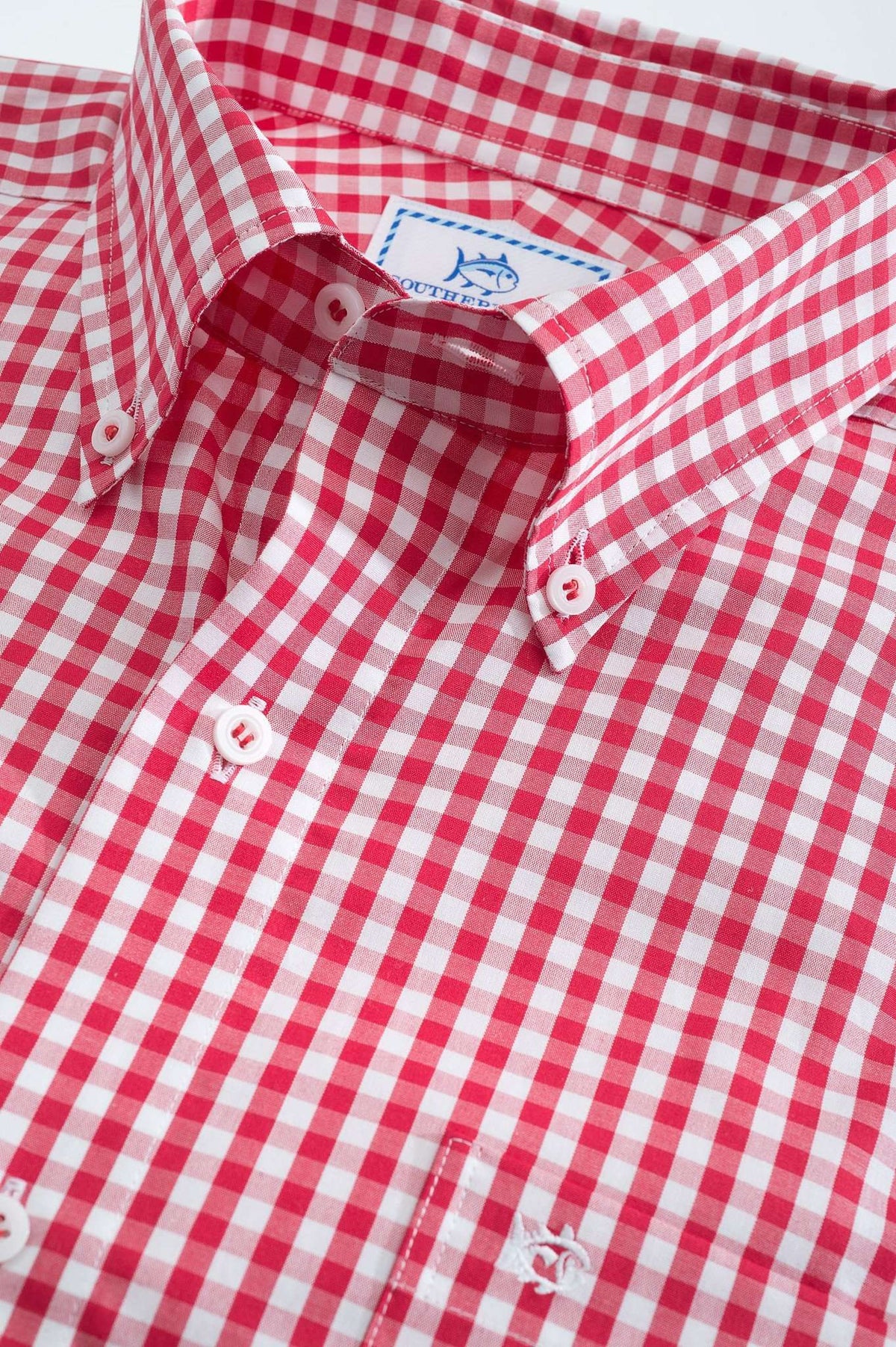 Team Colors Gingham Sport Shirt in Varsity Red by Southern Tide - Country Club Prep