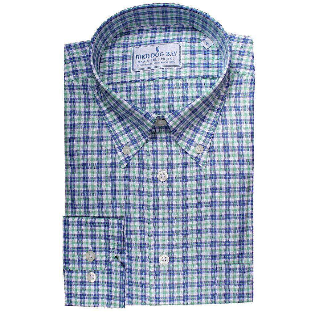 The Aberdeen Button Down in Green and Blue by Bird Dog Bay - Country Club Prep