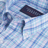 The Ashe Button Down in Blue, Teal and Pink by Collared Greens - Country Club Prep