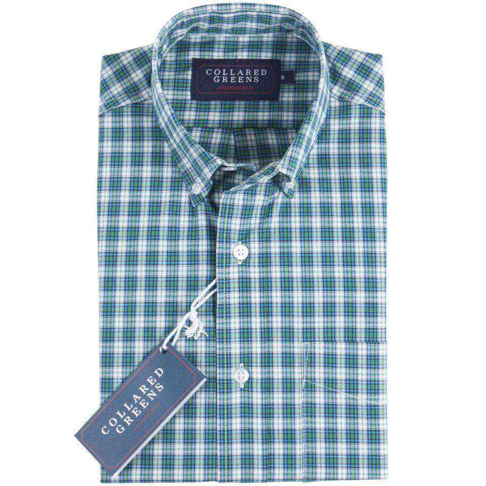 The Byrd Button Down in Blue and Green by Collared Greens - Country Club Prep