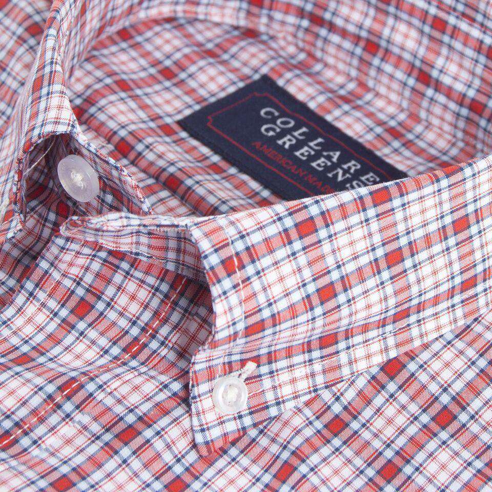 The Byrd Button Down in Red, Navy and Carolina by Collared Greens - Country Club Prep