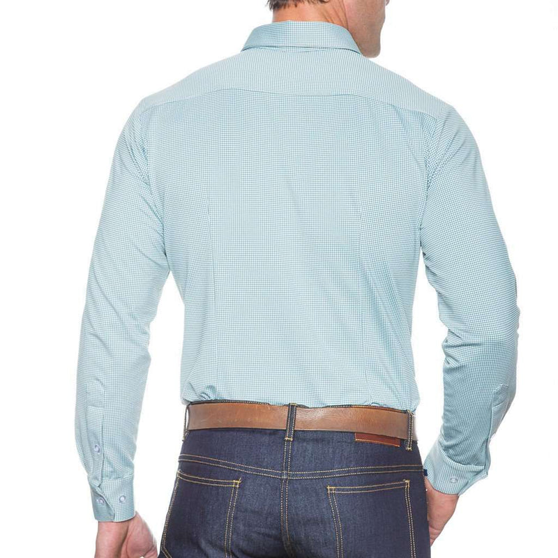 The Gingham Dress Shirt in Wright Light Green by Mizzen+Main - Country Club Prep
