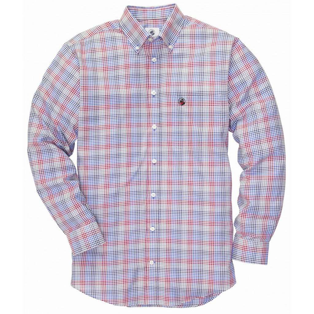 The Goal Line Red and Blue Multi Check Sport Shirt by Southern Proper - Country Club Prep