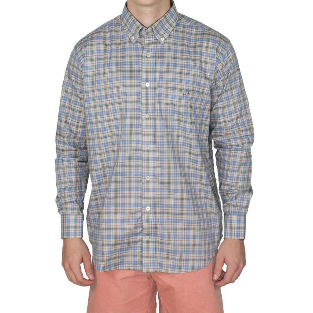 The Hadley Shirt in Blue and Khaki by Southern Point Co. - Country Club Prep