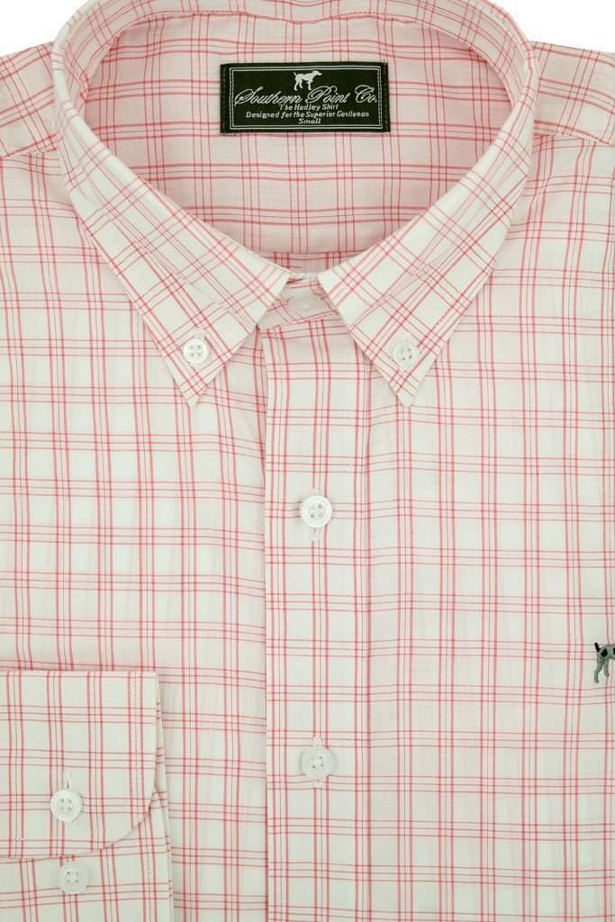 The Hadley Shirt in Coral Checkerboard by Southern Point Co. - Country Club Prep