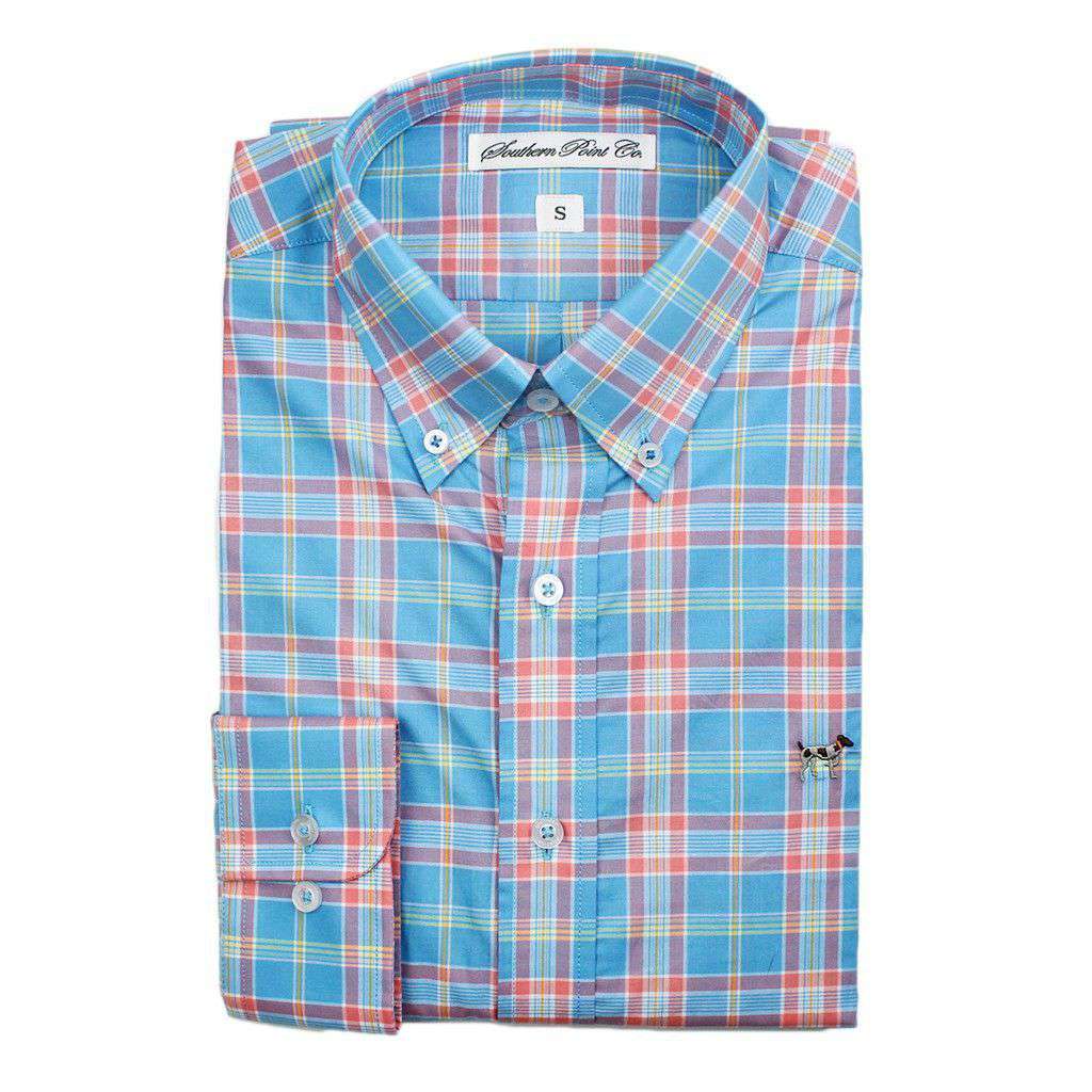 The Hadley Shirt in Easter Blue Plaid by Southern Point Co. - Country Club Prep