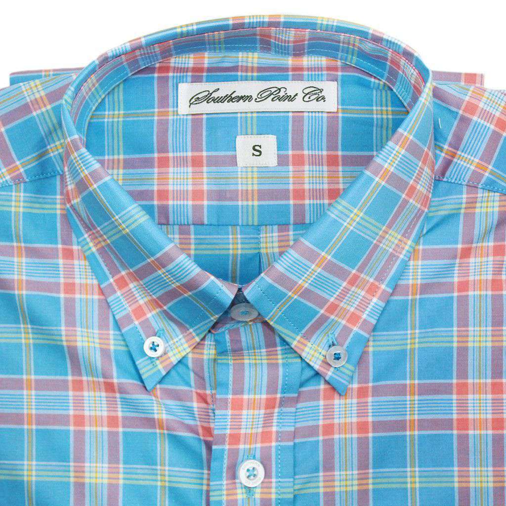 The Hadley Shirt in Easter Blue Plaid by Southern Point Co. - Country Club Prep