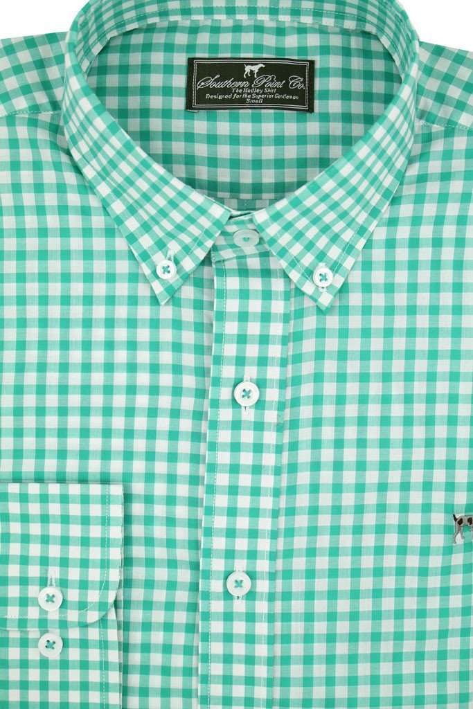 The Hadley Shirt in Emerald Gingham by Southern Point Co. - Country Club Prep