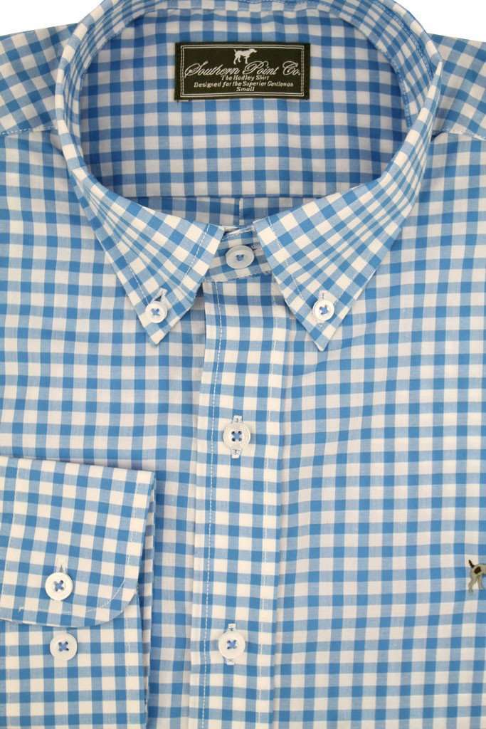The Hadley Shirt in Maui Blue Gingham by Southern Point Co. - Country Club Prep