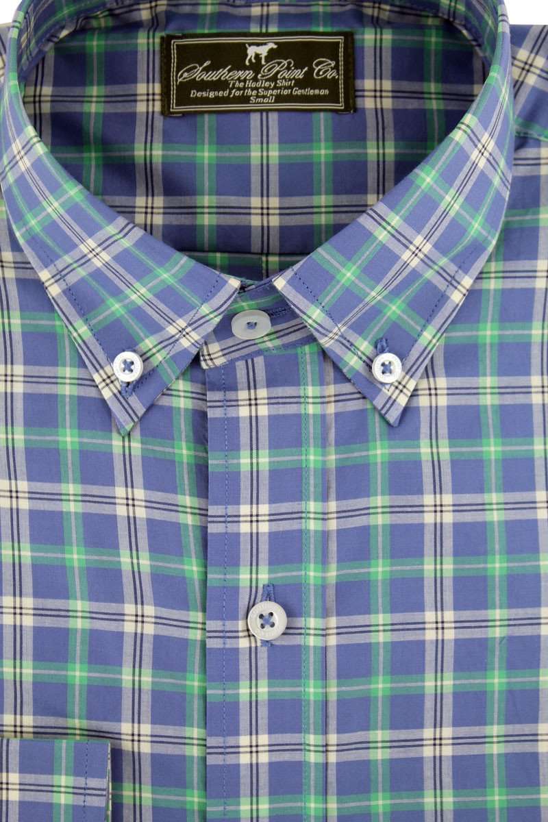 The Hadley Shirt in Mediterranean Plaid by Southern Point Co. - Country Club Prep