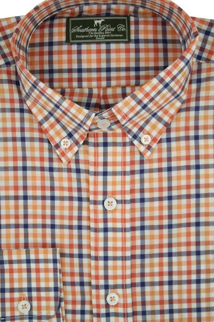 The Hadley Shirt in Mod Orange Tattersall by Southern Point Co. - Country Club Prep