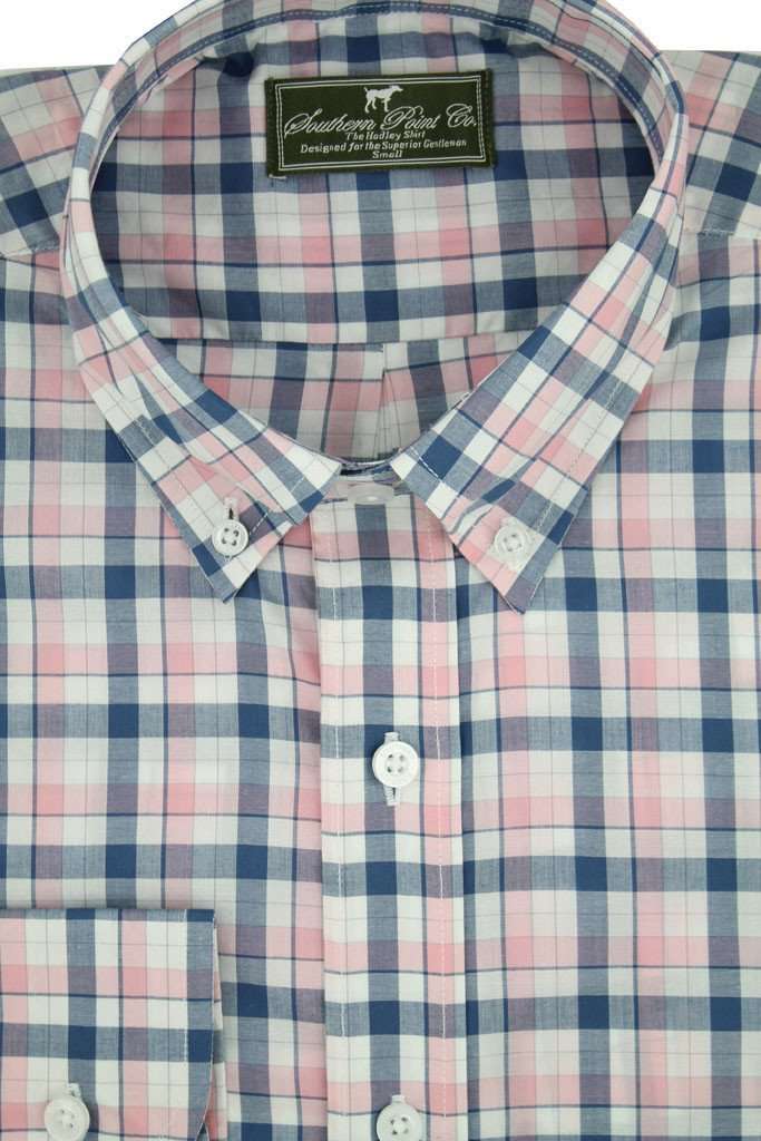 The Hadley Shirt in Navy Rose Plaid by Southern Point Co. - Country Club Prep