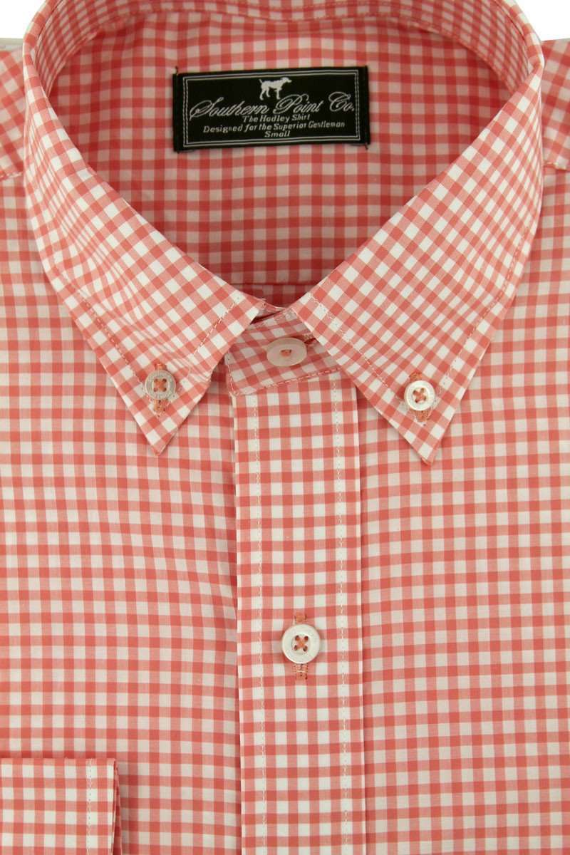 The Hadley Shirt in Shrimp Tail Gingham by Southern Point Co. - Country Club Prep