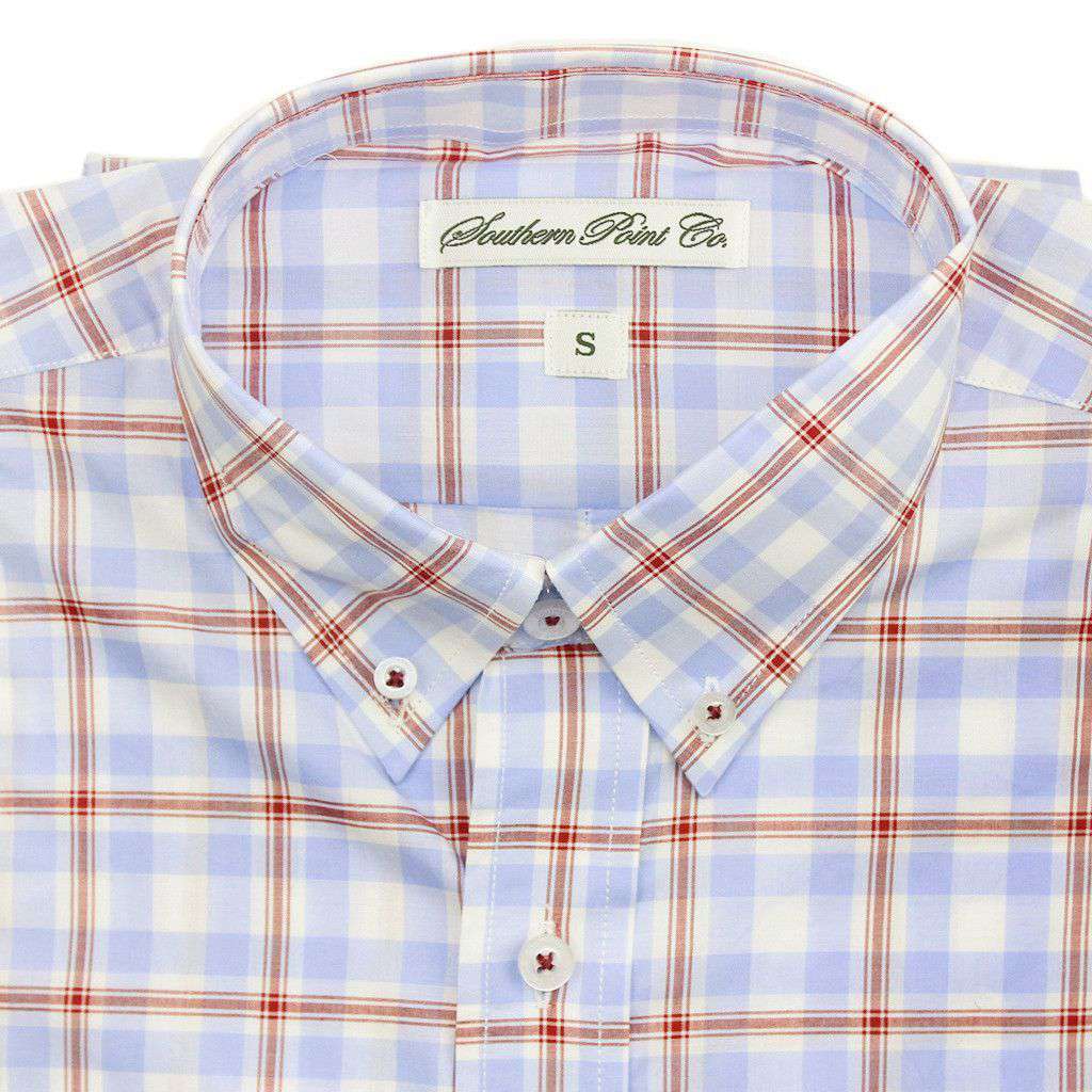 The Hadley Shirt in Sky Blue Plaid by Southern Point Co. - Country Club Prep