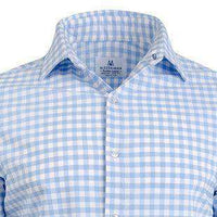 The "Hampton" Button Down in Light Blue Large Gingham by Mizzen + Main - Country Club Prep