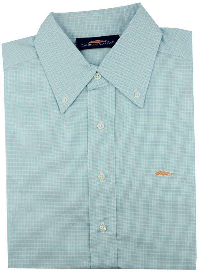 The Harbor Springs Button-Down in Light Blue Multi-Check by Salmon Cove - Country Club Prep
