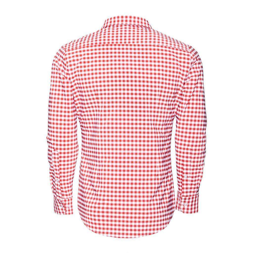 The "Hatteras" Checked Dress Shirt in Red by Mizzen+Main - Country Club Prep