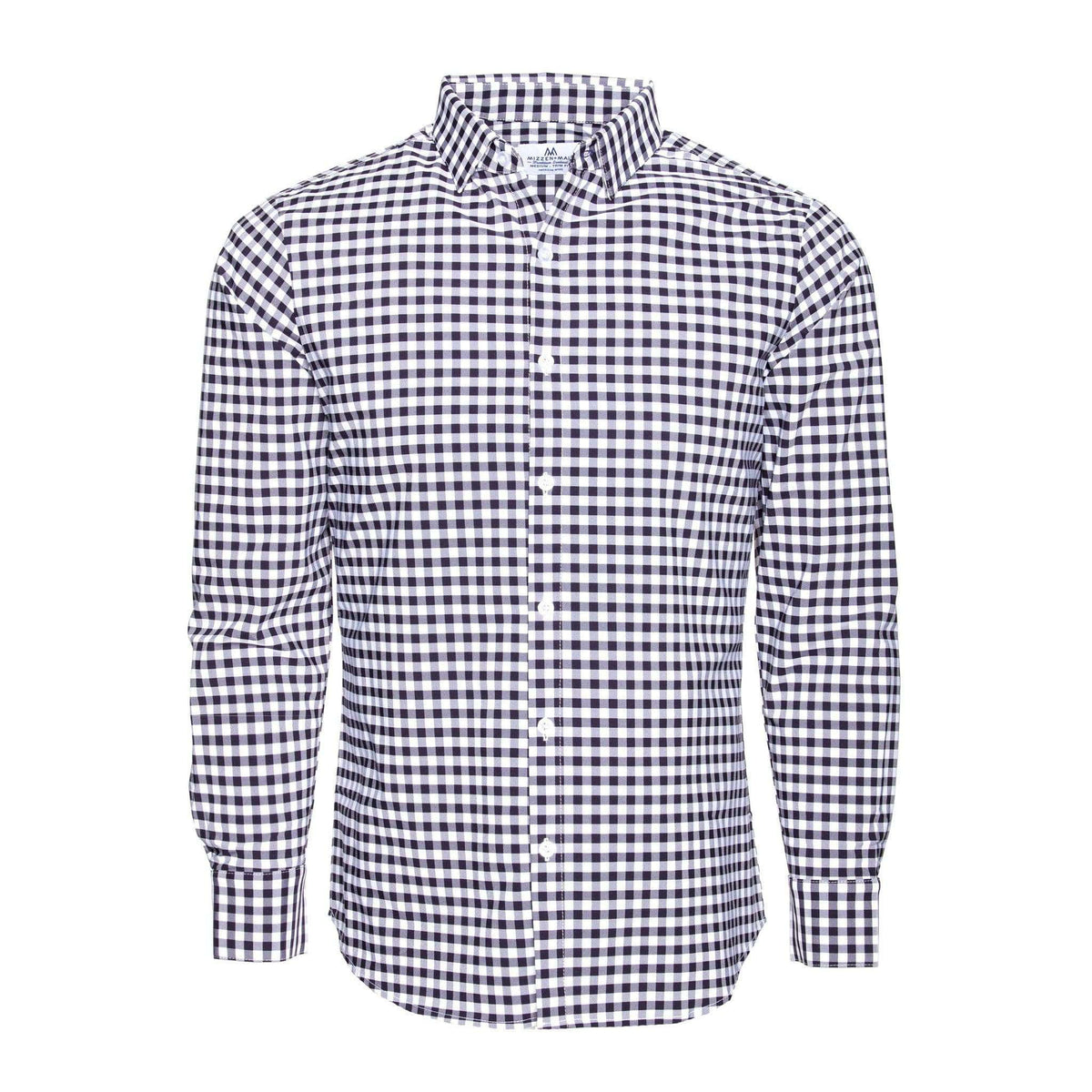 The "Montauk" Gingham Dress Shirt in Navy by Mizzen+Main - Country Club Prep