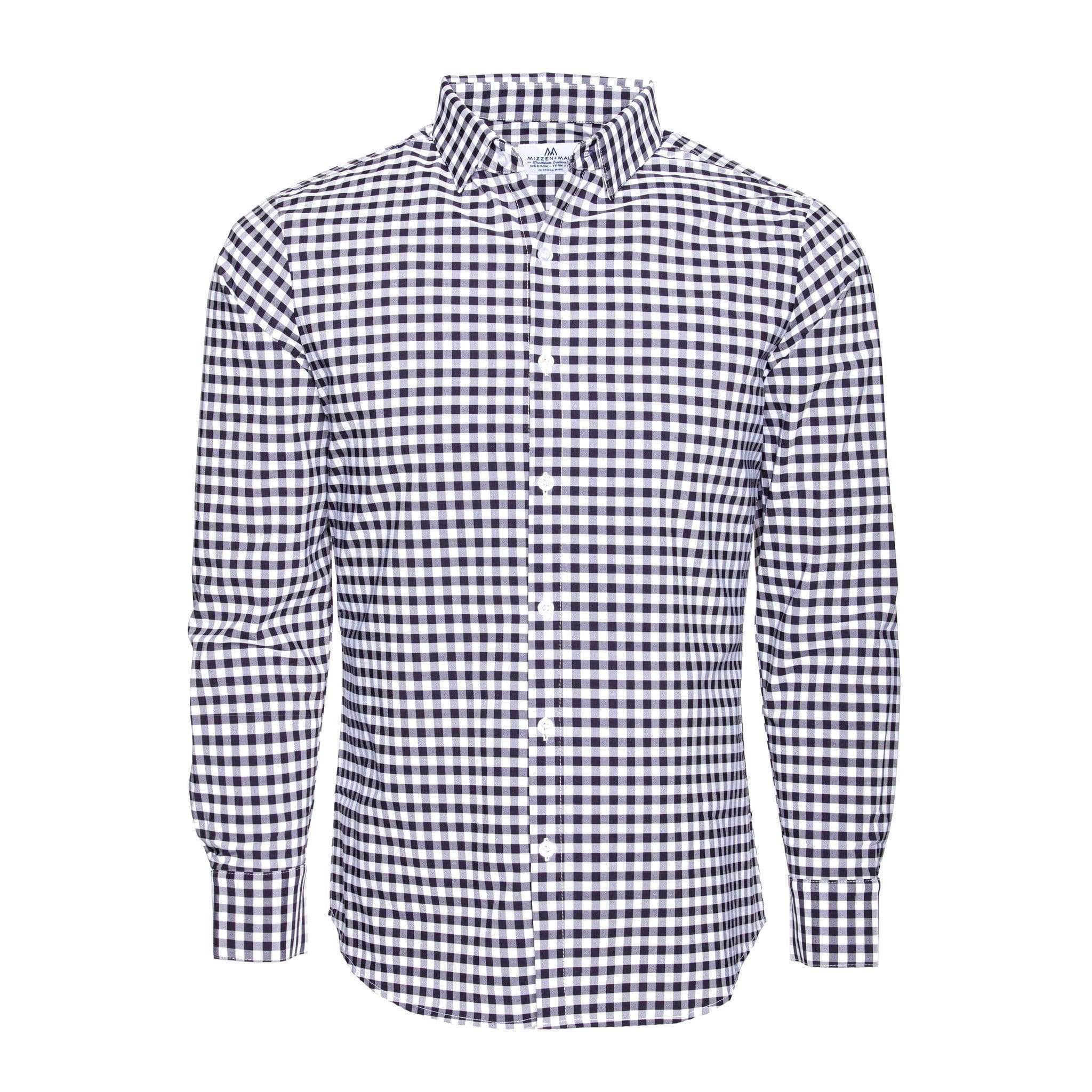 The "Montauk" Gingham Dress Shirt in Navy by Mizzen+Main - Country Club Prep