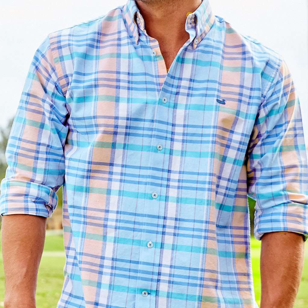 The Oakmont Oxford in Navy and Teal by Southern Marsh - Country Club Prep
