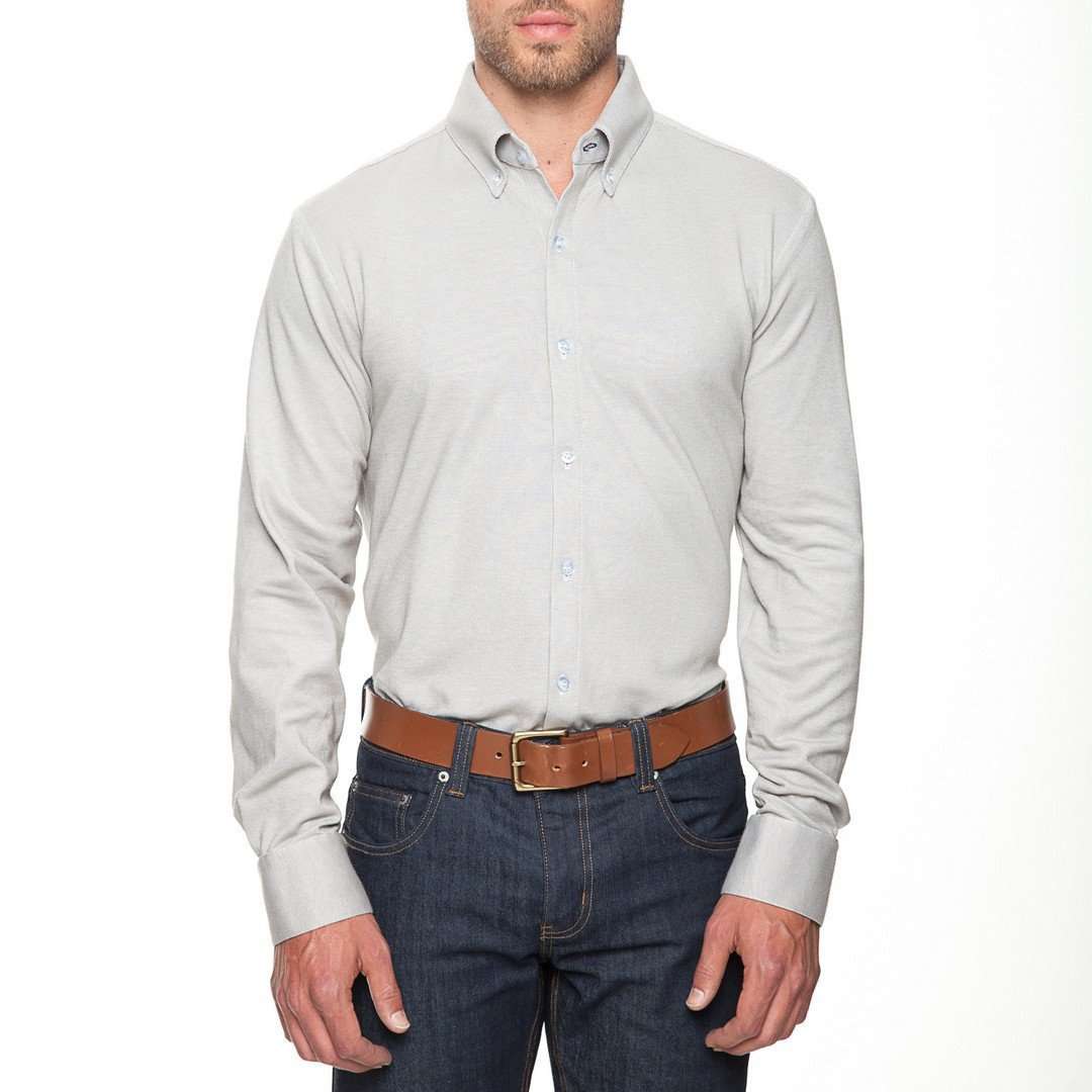 The Oxford Dress Shirt in Twain Grey by Mizzen+Main - Country Club Prep