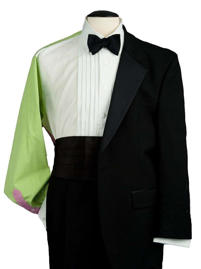 The Palm Beach Multi-Panel Tux Shirt in Pink and Green by ThRedHeads - Country Club Prep