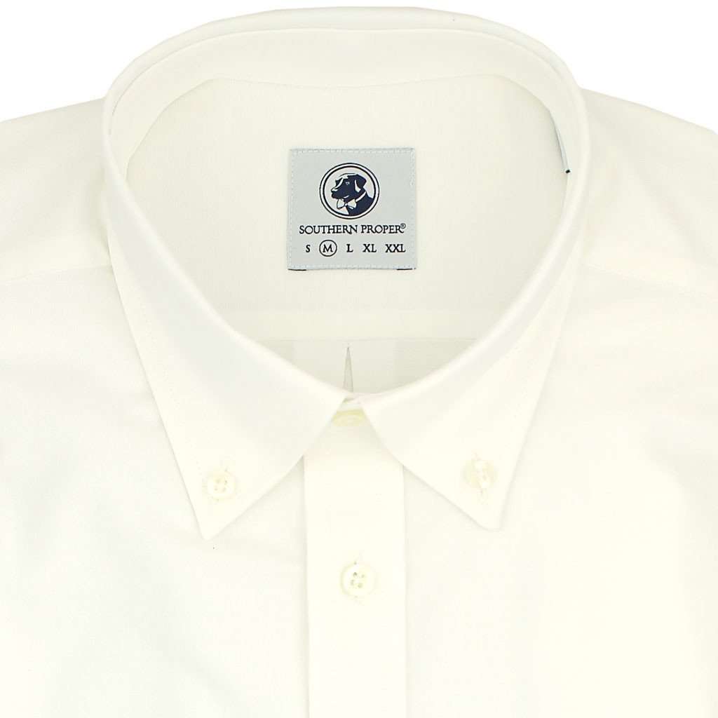 The Proper Oxford Shirt in White with Shacker Sack by Southern Proper - Country Club Prep