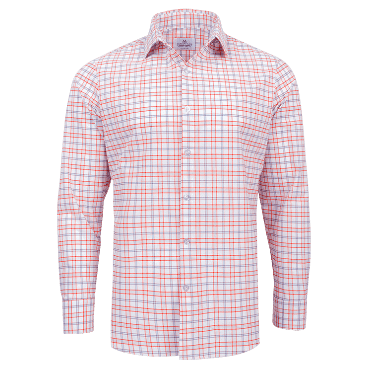 The "Sawgrass" Button Down in Red, Orange, & Purple Check by Mizzen + Main - Country Club Prep