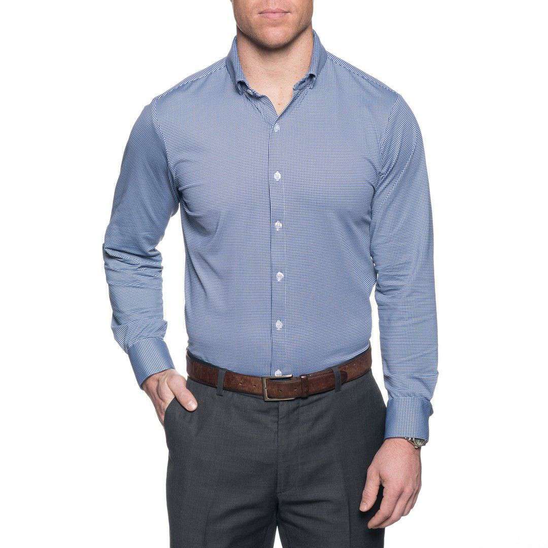 mizzen main dress shirts Beckett Blue Gingham Dress Shirt, XXL Trim by Mizzen+Main