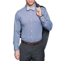 The Spread Collar Gingham Dress Shirt in Beckett Blue by Mizzen+Main - Country Club Prep