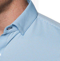 The Spread Collar Gingham Dress Shirt in Whitman Light Blue by Mizzen+Main - Country Club Prep