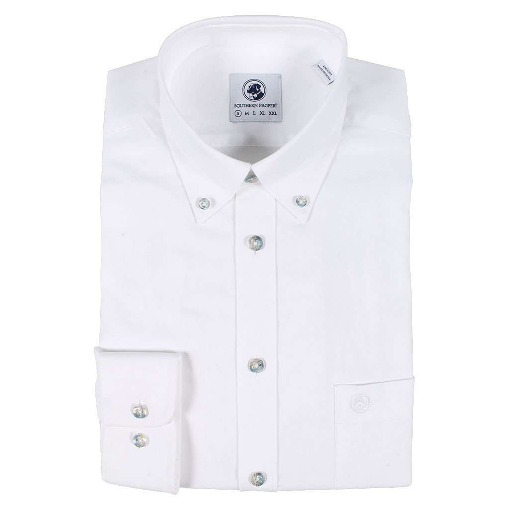 The Weekend Oxford in White by Southern Proper - Country Club Prep