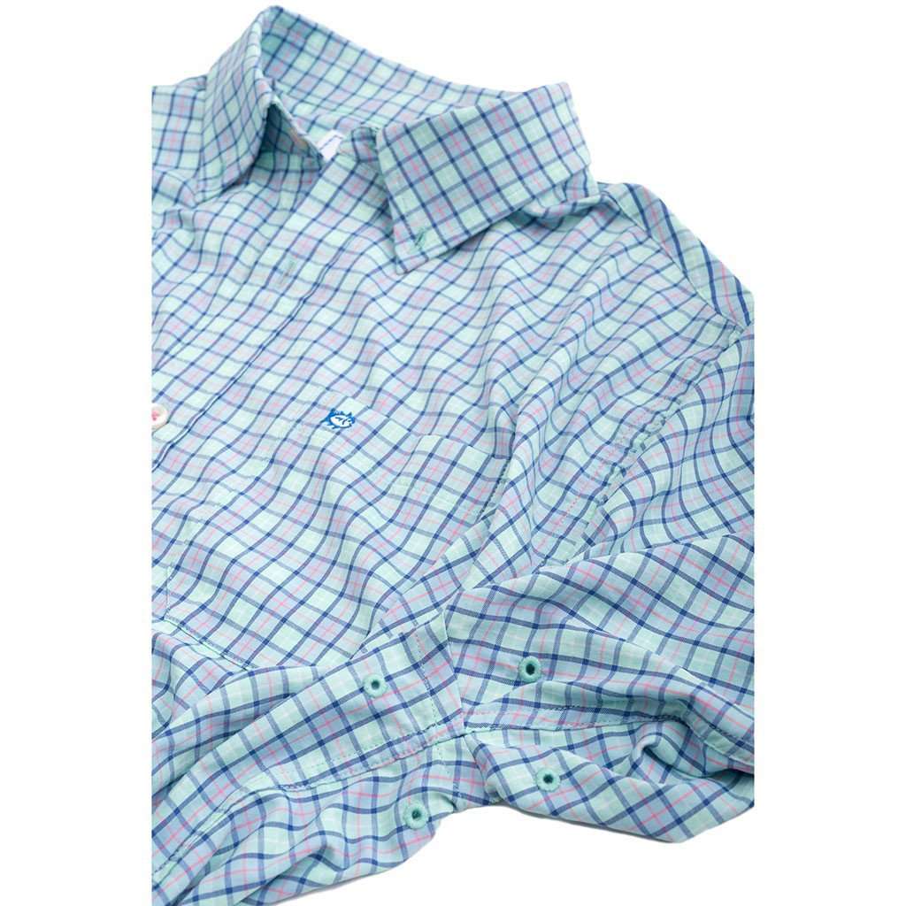 Tortuga Plaid Intercoastal Performance Shirt in Offshore Green by Southern Tide - Country Club Prep