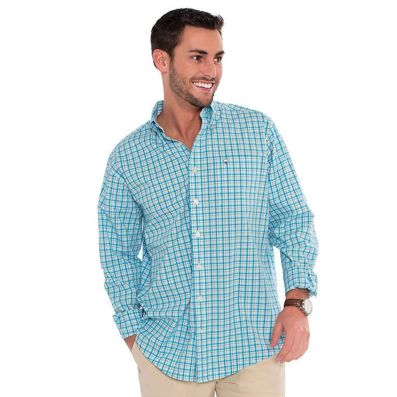 Tucker Plaid Button Down in Sailfish by The Southern Shirt Co. - Country Club Prep