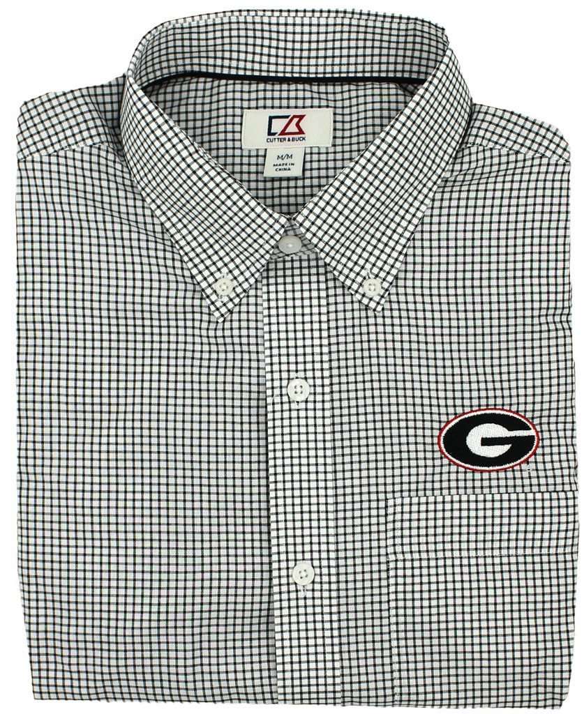 University of Georgia Black Tattersall Button Down by Cutter & Buck - Country Club Prep
