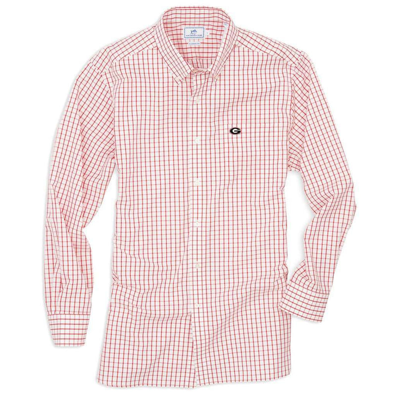 University of Georgia Gameday Tattersall Sport Shirt in Red by Southern Tide - Country Club Prep