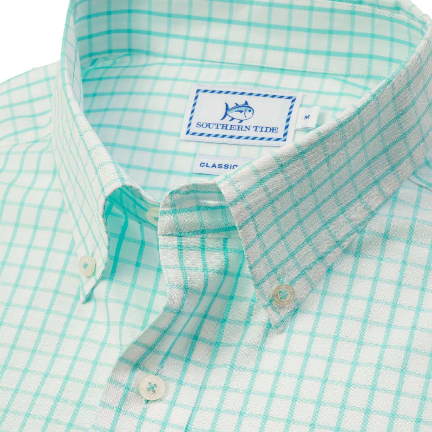 Southern Tide Wando Check Sport Shirt in Aqua – Country Club Prep