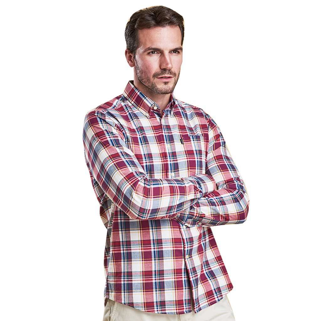 Warren Tailored Fit Shirt in White by Barbour - Country Club Prep