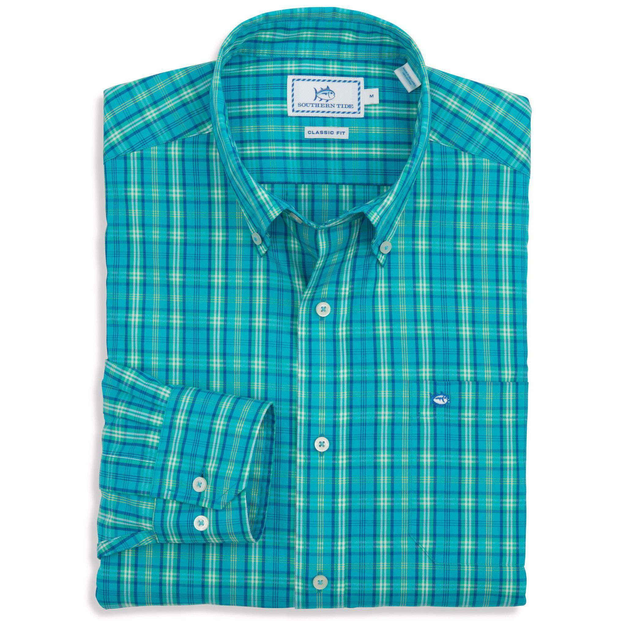Wentworth Plaid Sport Shirt in Scuba Blue by Southern Tide - Country Club Prep