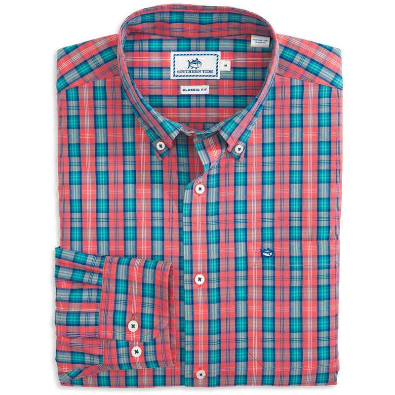 Wentworth Plaid Sport Shirt in Sunset by Southern Tide - Country Club Prep